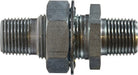 28320 (28-320) Midland Female x Male Pipe Bulkhead Fitting - 1/4-18 Female NPTF x 1/2-14 NPTF - 3-15/16" Length - Steel