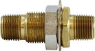 28313 (28-313) Midland FIP x MIP Bulkhead Fitting - 1/4-18 Female NPTF x 1-14 Male UNS x 1/2-14" - 2-7/8" Length - Brass