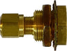 28322 (28-322) Midland FIP x Tube Bulkhead Fitting - 3/8-18 Female NPTF x 3/8 OD Tube x 7/8-20 UNCF - 1-3/8" Length - Brass