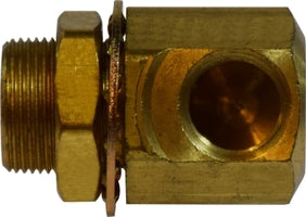 28348 (28-348) Midland FIP x Tube Clamping Stud Elbow Fitting - 3/8-18 Female NPTF - 3/8-18 Tube NPTF -7/8-20 UNCF Hole Size - 2-5/16" Length - Brass