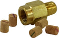 28350 (28-350) Midland Pneumatic Pressure Snubber - 1/4" Male Pipe - Porosity: 10um - Brass