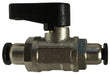 28401 (28-401) Midland Push-In Fitting - Mini Ball Valve - 1/4" Push-In x 1/4" Push-In - Chrome Plated Brass