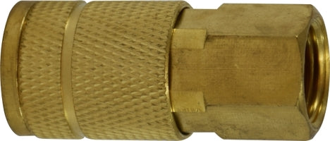 28508 (28-508) Midland Automotive/Parker Interchange (Tru-Flate) Pneumatic Female Coupler - 3/8" Female Pipe - 1/4" Body Size - Brass