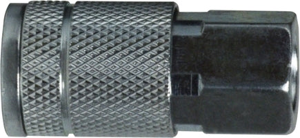 28507S (28-507S) Midland Automotive/Parker Interchange (Tru-Flate) Pneumatic Female Coupler - 1/4" Female Pipe - 1/4" Body Size - Steel