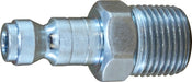 28511 (28-511) Midland Automotive/Parker Interchange (Tru-Flate) Pneumatic Male Plug - 3/8" Male Pipe - 1/4" Body Size - Steel