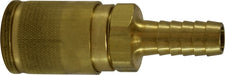 28528 (28-528) Midland Automotive/Parker Interchange (Tru-Flate) Pneumatic Hose Barb Coupler - 1/4" Hose ID - 1/4" Body Size - Brass