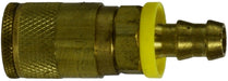 28532 (28-532) Midland Automotive/Parker Interchange (Tru-Flate) Pneumatic Push-On Hose Barb Coupler - 3/8" Hose ID - 1/4" Body size - Brass