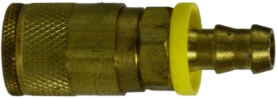 28531 (28-531) Midland Automotive/Parker Interchange (Tru-Flate) Pneumatic Push-On Hose Barb Coupler - 1/4" Hose ID - 1/4" Body size - Brass