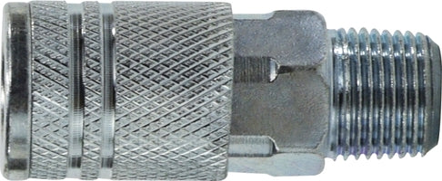 28552S (28-552S) Midland Industrial Interchange Pneumatic Male Coupler - 1/4" Male Pipe - 1/4" Body Size - Steel