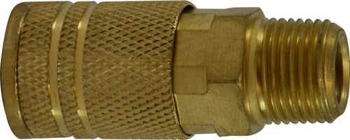 28553 (28-553) Midland Industrial Interchange Pneumatic Male Coupler - 3/8" Male Pipe - 1/4" Body Size - Brass