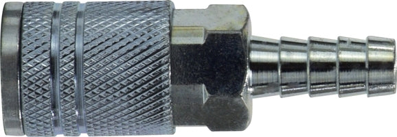 28564S (28-564S) Midland Industrial Interchange Pneumatic Hose Barb Coupler - 3/8" Hose ID - 1/4" Body Size - Steel