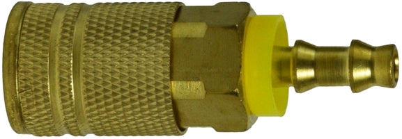 28565 (28-565) Midland Industrial Interchange Pneumatic Push-On Coupler - 1/4" Hose ID - 1/4" Body Size - Brass