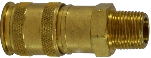 28579 (28-579) Midland Universal Series Pneumatic Male Coupler - 1/4" Male NPT - 1/4" Body Size - Brass