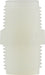 28614W (28-614W) Midland Plastic Pipe Fitting - Hex Nipple - 1/2" Male Pipe x 1/2" Male Pipe - White Nylon