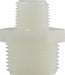 28620W (28-620W) Midland Plastic Pipe Fitting - Reducing Hex Nipple - 1/4" Male Pipe x 1/8" Male Pipe - White Nylon