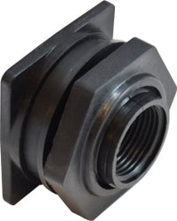 28693P (28-693P) Midland Plastic Pipe Fitting - Bulkhead - 1/2" Female Pipe x 1-3/8" Hole - Polypropylene