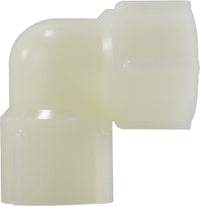 28706W (28-706W) Midland Plastic Pipe Fitting - 90° Elbow - 1-1/4" Female Pipe x 1-1/4" Female Pipe - White Nylon