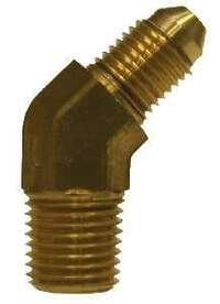 28742F (28-742F) Midland JIC 37° Flare - 45° Forged Elbow - 3/4" Tube OD - 3/4-14" Male NPTF - 11/16-12" Tube Thread - Brass