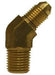 28742F (28-742F) Midland JIC 37° Flare - 45° Forged Elbow - 3/4" Tube OD - 3/4-14" Male NPTF - 11/16-12" Tube Thread - Brass