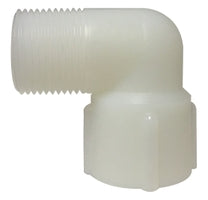 28723W (28-723W) Midland Plastic Pipe Fitting - 90° Street Elbow - 1/2" Female Pipe x 1/2" Male Pipe - White Nylon