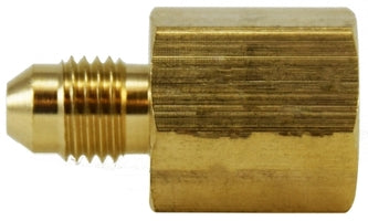 28958 (28-958) Midland JIC 37° Flare - Female Straight Adapter - 1/4" Tube OD - 1/4-18" Pipe - 7/16-20 Tube Thread - Brass