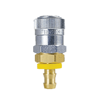 2R1814 ZSi-Foster Quick Disconnect 2FRL Series 3/8" Automatic Socket - 1/2" ID - Push-On Hose Stem - Brass/Steel