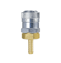 2R4604 ZSi-Foster Quick Disconnect 2FRL Series 3/8" Automatic Socket - 1/4" ID - Hose Stem - Brass/Steel