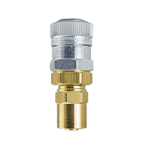 2RSD9 ZSi-Foster Quick Disconnect 2FRL Series 3/8" Automatic Socket - 3/8" ID x 11/16" OD - Reusable Hose Clamp - Brass/Steel