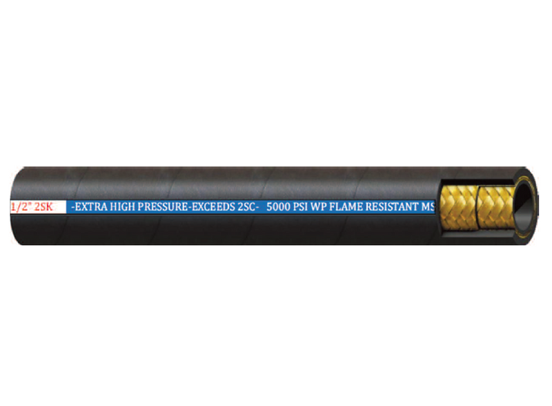 1/2" 2SK Couplamatic Import Thin Cover 2-Wire Extreme Pressure Hydraulic Hose (Exceeds 2SN/2SC) - 1/2" ID - 300ft