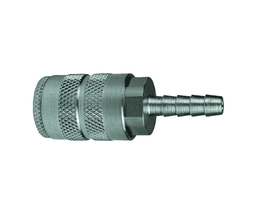 2FS3-S Dixon 303 Stainless Steel F-Series Quick Disconnect 1/4" Manual Industrial Interchange Pneumatic Coupler - Standard Hose Barb - 3/8" Hose ID