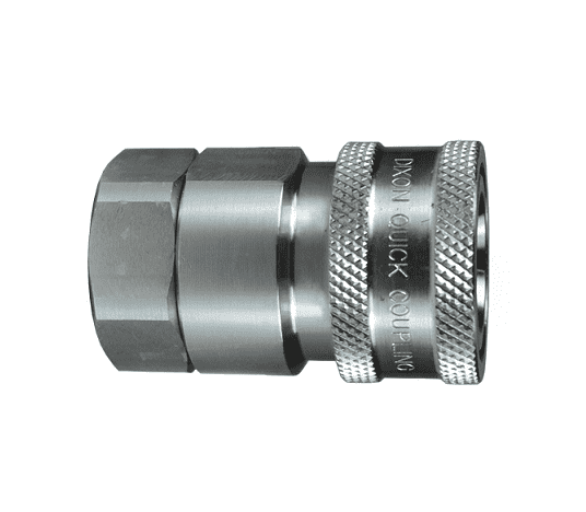 10VBF10-SS Dixon 316 Stainless Steel V-Series Quick Disconnect 1-1/4" Snap-Tite H/IH Interchange Valved Hydraulic Coupler - 1-1/4"-11 Female BSPP
