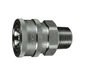 12VM12-SS-E Dixon 316 Stainless Steel V-Series Quick Disconnect 1-1/2" Snap-Tite H/IH Interchange Unvalved Hydraulic Coupler - 1-1/2"-11-1/2 Male NPTF