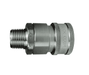 12VM12-SS Dixon 316 Stainless Steel V-Series Quick Disconnect 1-1/2" Snap-Tite H/IH Interchange Valved Hydraulic Coupler - 1-1/2"-11-1/2 Male NPTF