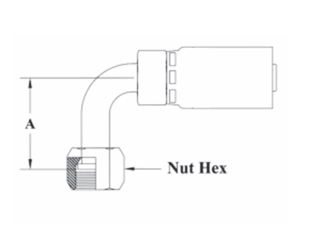 3-08478 Couplamatic 3 Series Coupling - O-Ring Face Seal (ORF) - 90° Female Swivel - 1/2" Hose ID - 13/16-16 Thread Size