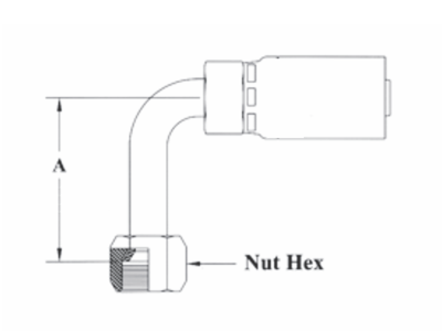 3-08850 Couplamatic 3 Series Coupling - JIC/SAE Dual Seat - 90° Female Swivel Long Drop - 1/2" Hose ID - 7/8-14 Thread Size