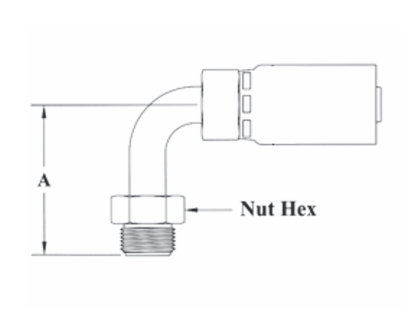3-06C76 Couplamatic 3 Series Coupling - Male Inverted Flare - 90° - 3/8" Hose ID - 5/8-18 Thread Size