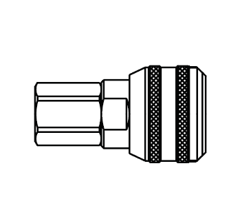 4400SL Eaton 4000 Series Female Socket - 1/2-14 Female NPTF End Connection Pneumatic Quick Disconnect Coupling with Sleeve Lock - Brass