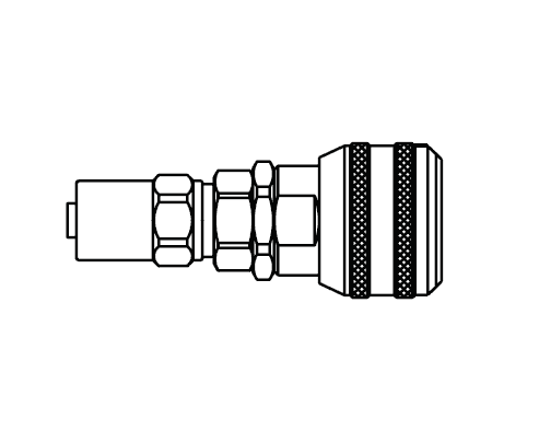 5SR25SL Eaton 5000 Series Female Socket - 3/4 ID - 1 3/16 OD - Hose Clamp End Connection Pneumatic Quick Disconnect Coupling with Sleeve Lock - Brass