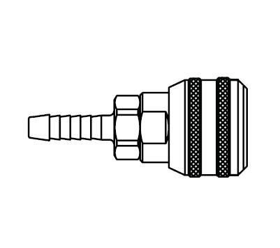 6900SL Eaton 6000 Series Female Socket 3/4 Hose Stem End Connection Pneumatic Quick Disconnect Coupling with Sleeve Lock - Buna-N Seal - Brass