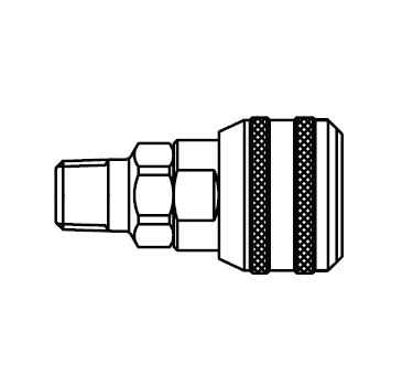 5500SL Eaton 5000 Series Female Socket - 3/4-14 Male NPTF End Connection Pneumatic Quick Disconnect Coupling with Sleeve Lock - Brass