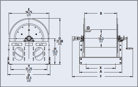 3028-25-26 by Hannay | #10-28 | 3000 Series | Manual Rewind Reel