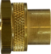 30016 (30-016) Midland Garden Hose Fitting - Rigid Female x Female - 3/4" Female GHT x 1/8" Female NPTF - Brass