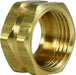 707406-12 Midland Lead Free Barstock Garden Hose Fitting - Garden Hose Nut - Hex Nut - 3/4" Female GHT - Brass