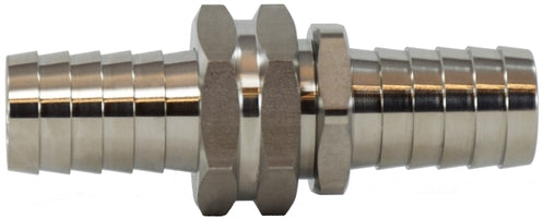 30027SS (30-027SS) Midland Garden Fitting - Hose Coupling - 1/2" Hose Barb x 1/2" Hose Barb - 316 Stainless Steel