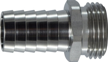 30041SS (30-041SS) Midland Garden Hose Fitting - Male End Only - 5/8" Hose Barb x 3/4" Male GHT - 316 Stainless Steel