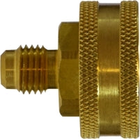 30052 (30-052) Midland Garden Hose FItting - Male x Female Swivel - 1/4" Male Flare x 3/4" Female GHT - Brass