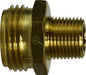 707478-1208 Midland Lead Free Barstock Garden Hose Fitting - Male x Male Rigid - 3/4" Male GHT x 1/2" Male NPTF - Brass