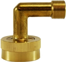 30055 (30-055) Midland Garden Hose Fitting - Dishwasher 90° Elbow - 3/4" Female GHT x 3/8" Compression (Body Only) - Brass