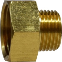 30087 (30-087) Midland Garden Hose Fitting - Female x Male Rigid - 3/4" Female GHT x 3/8" Male NPTF - Brass