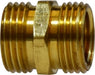 30099 (30-099) Midland Garden Hose Fitting - Male x Male Rigid - 3/4" Male GHT x 3/4" Male GHT - Brass